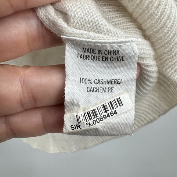 Theory 100% Cashmere Juwan Scoop Neck Sweater Sz L Light Gray Taupe - Picture 6 of 11